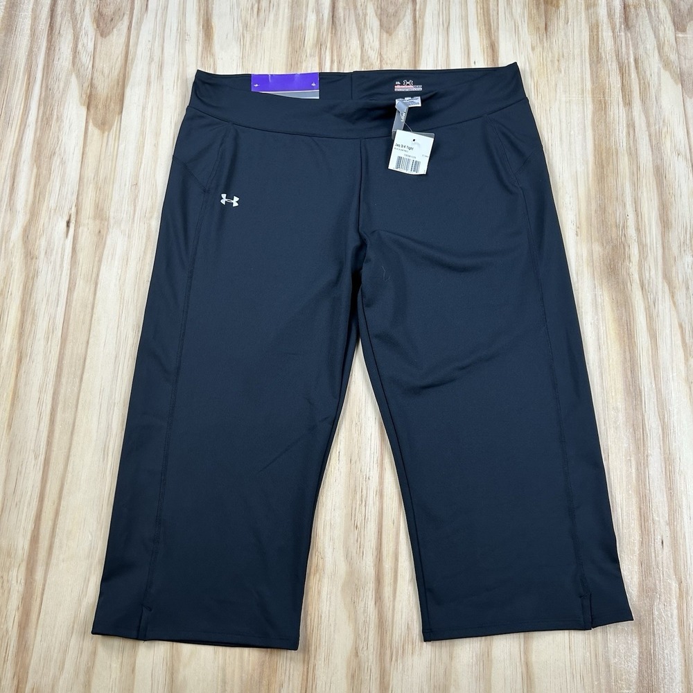 Under Armour Women's AllSeason Gear Crop 3/4 Tights Black XL NEW Athletic
